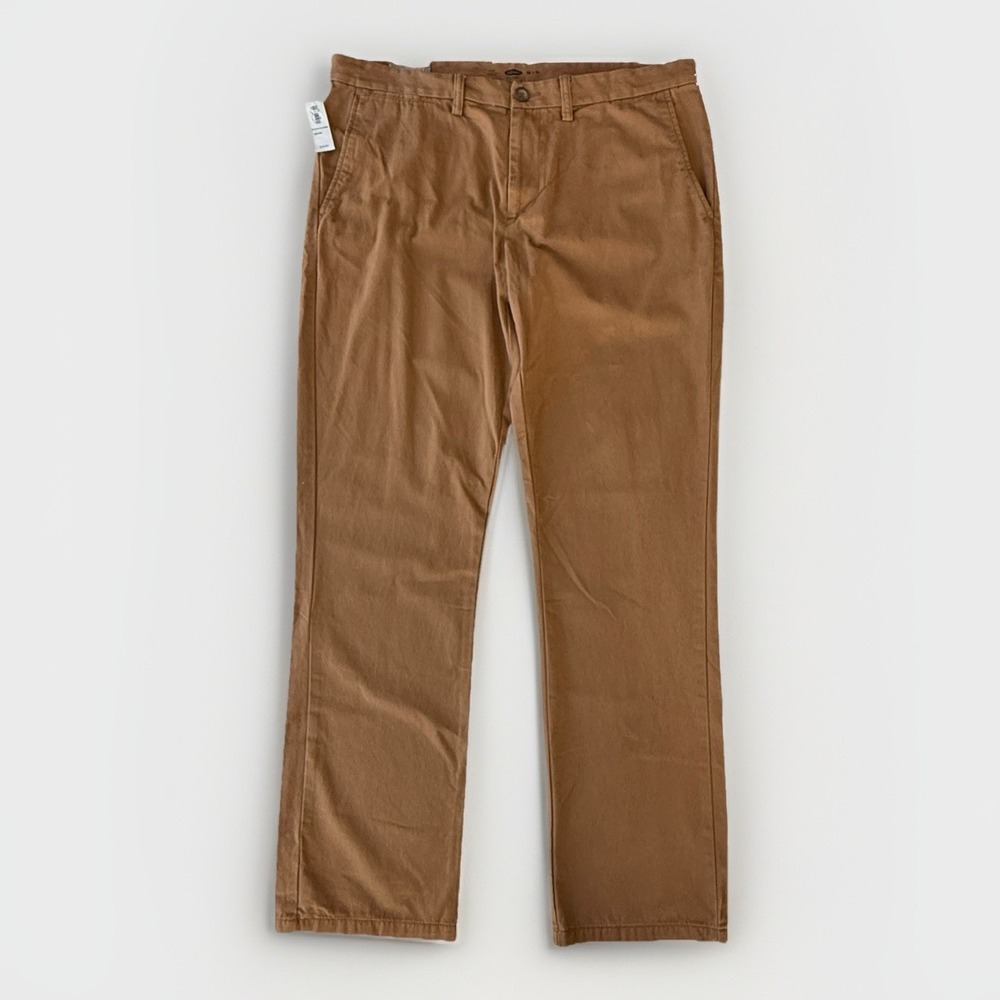 NWT Old Navy Ultimate Slim‎ Pants Brown Cotton Chino Minimalist Men's 38x34